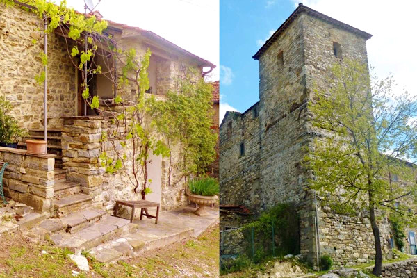 Gammalt torn med litet hus – Arezzo, Toscana